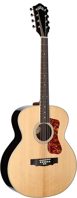Guild BT-258E Deluxe 8-String Baritone Jumbo Acoustic-Electric Guitar, New, Body Left Front