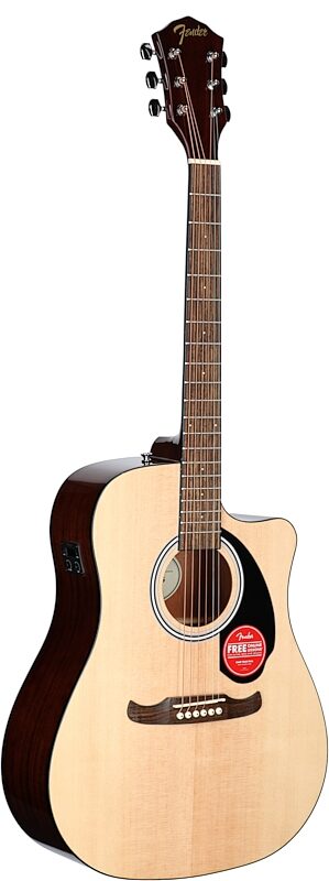 Fender FA-125CE Acoustic-Electric Guitar, Natural, Body Left Front