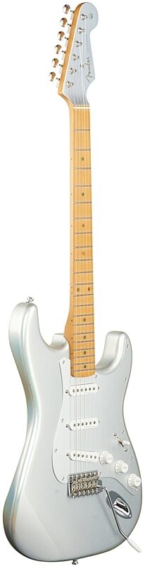 Fender H.E.R. Stratocaster Electric Guitar (with Gig Bag), Chrome Glow, Body Left Front