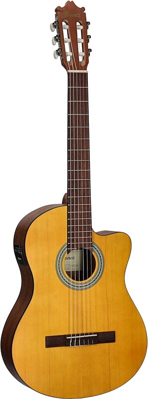 Ibanez GA3ECE Classical Acoustic-Electric Guitar, Open Pore Natural, Body Left Front
