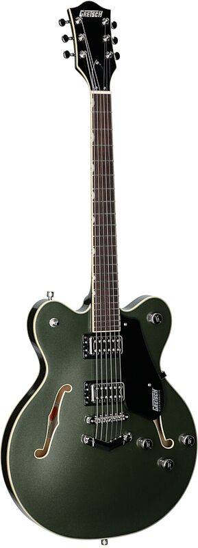 Gretsch G5622 Electromatic Center Block Double-Cut Electric Guitar, Olive Metallic, Body Left Front