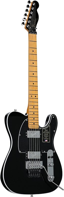 Fender American Ultra Luxe Telecaster FR HH Electric Guitar (with Case), Mystic Black, Body Left Front