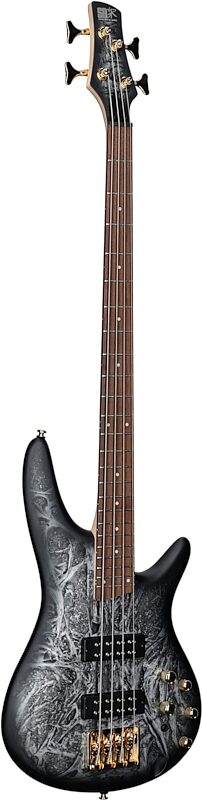 Ibanez SR300EDX Electric Bass Guitar, Black Ice Frozen Matte, Body Left Front