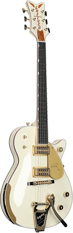 Gretsch G6134T58 Vintage Select 58 Electric Guitar (with Case), Penguin White, Body Left Front