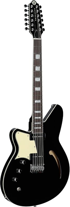 Reverend Airwave Electric Guitar, 12-String (Left-Handed), Midnight Black, Body Left Front