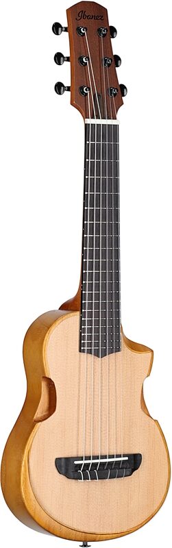 Ibanez AUP10N Tenor Ukulele (with Gig Bag), Open Pore Natural, Body Left Front