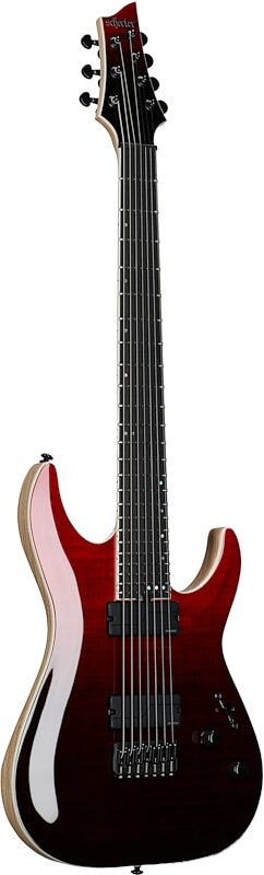 Schecter C-7 SLS Elite Electric Guitar, 7-String, Blood Burst, Body Left Front