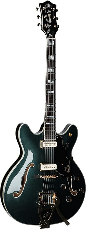 Guild Starfire VI Special Kingswood Electric Guitar (with Case), Green, Body Left Front