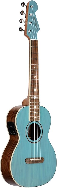 Fender Dhani Harrison Acoustic-Electric Ukulele (with Gig Bag), Turquoise, USED, Blemished, Body Left Front