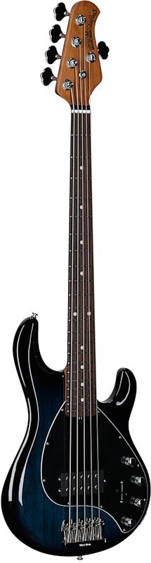 Ernie Ball Music Man StingRay 5 Special Electric Bass, 5-String (with Case), Pacific Blue, Blemished, Body Left Front