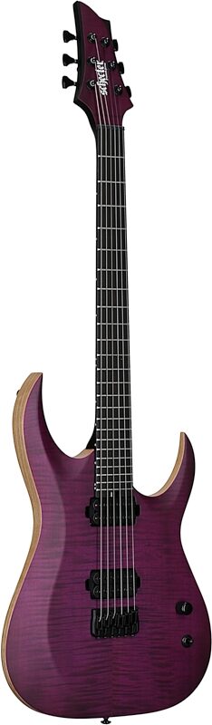 Schecter John Browne Tao-6 Electric Guitar, Transparent Purple, Body Left Front