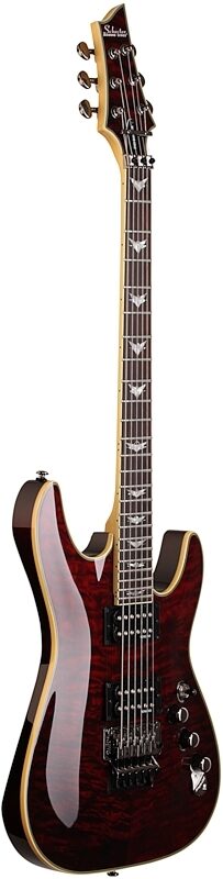 Schecter Omen Extreme 6 FR Electric Guitar with Floyd Rose, Black Cherry, Body Left Front