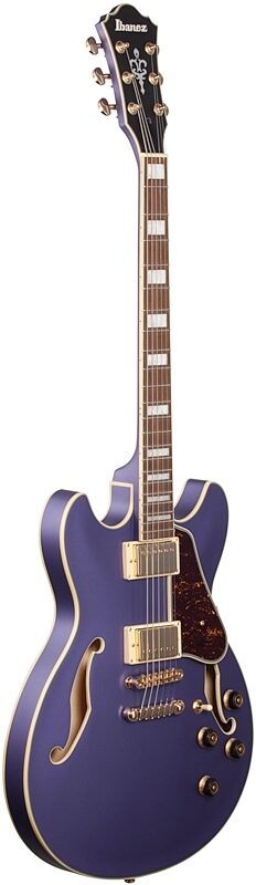 Ibanez AS73G Artcore Semi-Hollowbody Electric Guitar, Metallic Purple Flat, Body Left Front