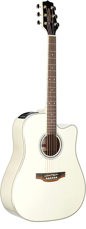 Takamine GD37CE Acoustic-Electric Guitar (with Gig Bag), Pearl White, Body Left Front