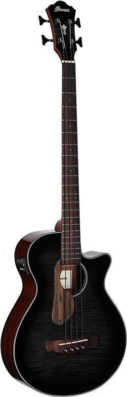 Ibanez AEGB25E Acoustic-Electric Bass, Transparent Black Burst Hi Gloss, Body Left Front