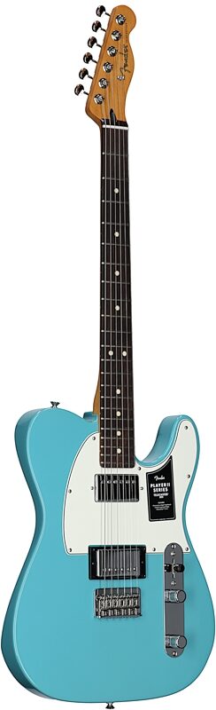 Fender Player II Telecaster HH Electric Guitar, with Rosewood Fingerboard, Aquatone Blue, Body Left Front