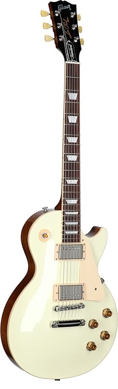 Gibson Les Paul Standard '50s Custom Color Electric Guitar, Plain Top (with Case), Classic White, Body Left Front