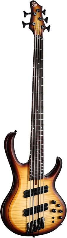 Ibanez BTB705 Bass Workshop Multi-scale Electric Bass, Natural Brown Burst, Body Left Front