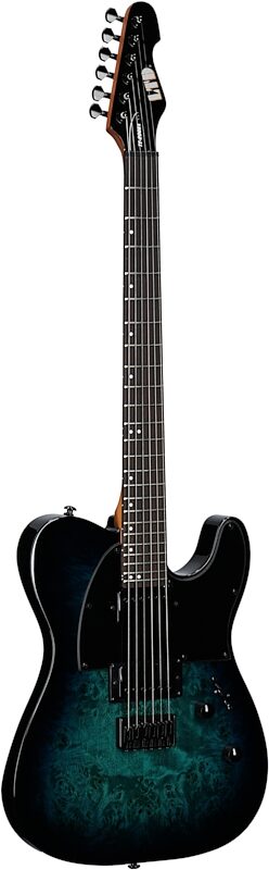 ESP LTD TE-200DX Electric Guitar, Blue Burst, Body Left Front