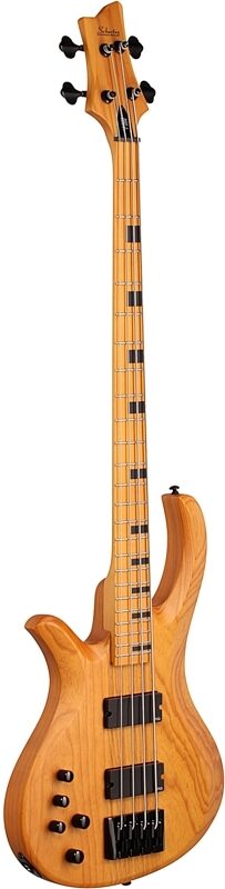 Schecter Session Riot 4 Electric Bass, Left-Handed, Aged Natural Satin, Body Left Front