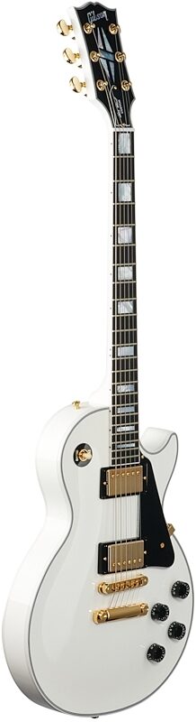 Gibson Les Paul Custom Electric Guitar (with Case), Alpine White, Body Left Front