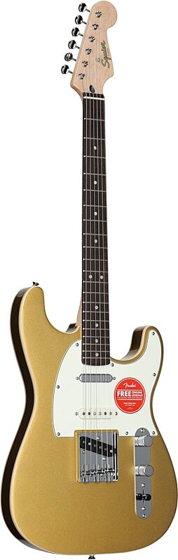 Squier Paranormal Custom Nashville Stratocaster Electric Guitar, Aztec Gold, Body Left Front