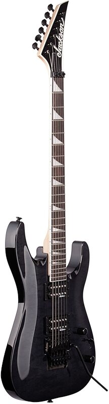 Jackson JS Series Dinky Arch Top JS32Q DKA Electric Guitar, Amaranth Fingerboard, Transparent Black, Body Left Front