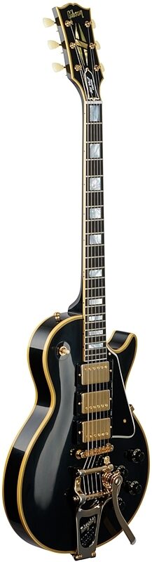 Gibson Custom '57 Les Paul Custom Black Beauty Electric Guitar (with Case), Ebony, with Bigsby, Body Left Front