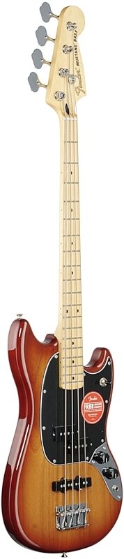 Fender Player Mustang Bass PJ Electric Bass, with Maple Fingerboard, Sienna Sunburst, Body Left Front