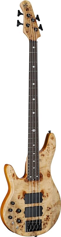 Michael Kelly Pinnacle 4 Electric Bass, Left-Handed, Natural Burl, Body Left Front