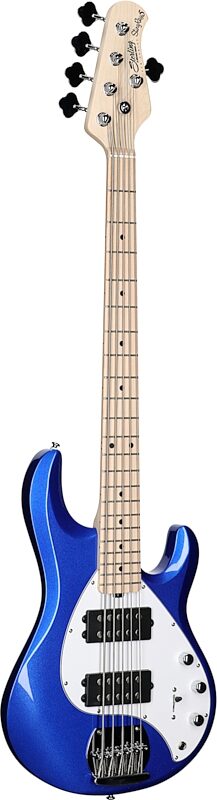 Sterling by Music Man Ray5HH Electric Bass, 5-String, Cobra Blue, Body Left Front