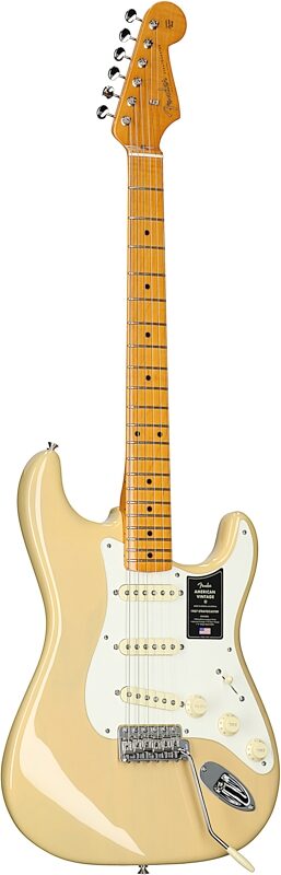 Fender American Vintage II 1957 Stratocaster Electric Guitar, with Maple Fingerboard (and Case), Vintage Blonde, Body Left Front