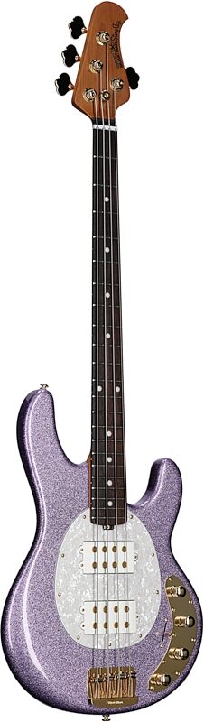 Ernie Ball Music Man StingRay Special HH Electric Bass (with Case), Amethyst Sparkle, Body Left Front