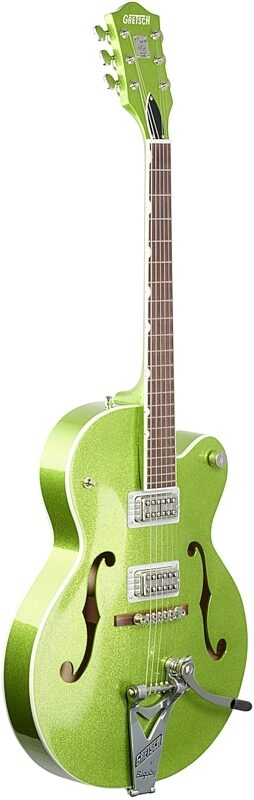 Gretsch G6120T-HR Brian Setzer Signature Hot Rod Hollow Body with Bigsby (with Case), Extreme Coolant Green, Body Left Front