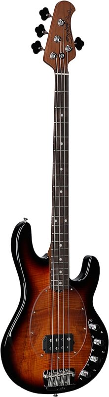 Sterling by Music Man Ray34 Electric Bass Guitar, 3 Tone Sunburst, Body Left Front