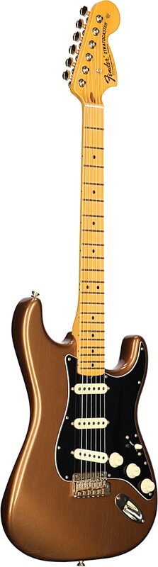 Fender Bruno Mars Stratocaster Electric Guitar, with Maple Fingerboard (with Case), Mars Mocha Gold, Body Left Front