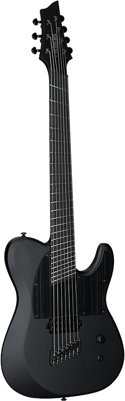 Schecter PT7MS Black Ops Electric Guitar, 7-String, Satin Black Open Pore, Body Left Front