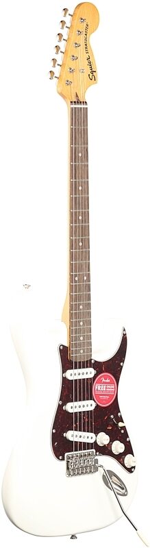 Squier Classic Vibe '70s Stratocaster Electric Guitar, Laurel Olympic White, Body Left Front