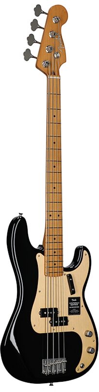 Fender Vintera II '50s Precision Electric Bass, Maple Fingerboard (with Gig Bag), Black, Body Left Front