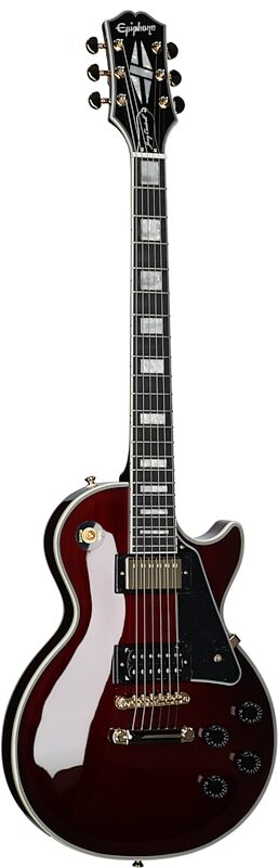Epiphone Jerry Cantrell Wino Les Paul Custom Electric Guitar (with Case), Wine Red, Body Left Front