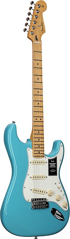 Fender Player II Stratocaster Electric Guitar, with Maple Fingerboard, Aquatone Blue, Body Left Front