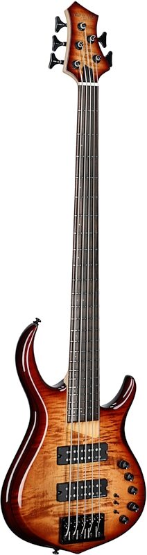 Sire Marcus Miller M7 Electric Bass Guitar, 5-String, Brown Sunburst, Body Left Front
