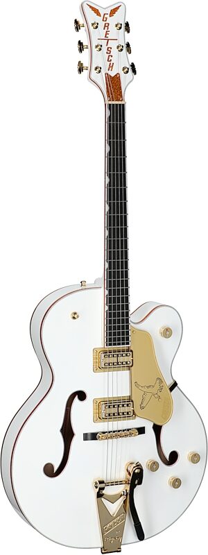Gretsch Pro Series Falcon Electric Guitar (with Case), White, Body Left Front