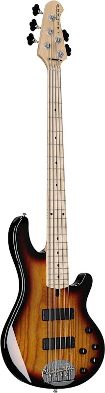 Lakland Skyline 55-01 Electric Bass, 5-String, 3-Tone Sunburst, Body Left Front
