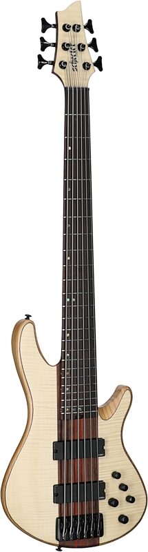 Schecter Charles Berthoud CB-6 Electric Bass, 6-String, Natural Satin, Body Left Front