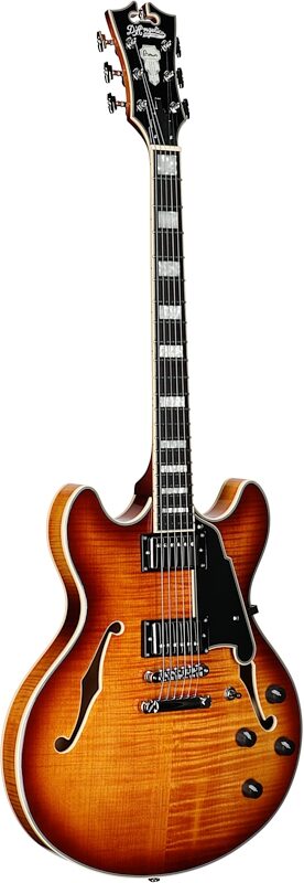 D'Angelico Premier SS Electric Guitar (with Gig Bag), Dark Iced Tea Burst, Body Left Front