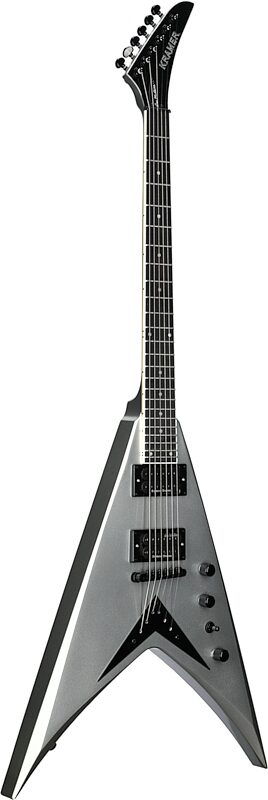 Kramer Dave Mustaine Vanguard Electric Guitar (with Case), Silver Metallic, Blemished, Body Left Front