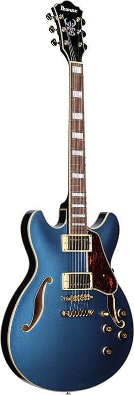 Ibanez AS73G Artcore Semi-Hollowbody Electric Guitar, Prussian Blue Metallic, Body Left Front