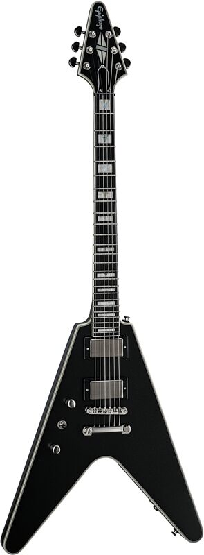 Epiphone Flying V Prophecy Electric Guitar, Left-Handed (with Gig Bag), Aged Jet Black Metallic, Body Left Front