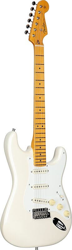 Fender Lincoln Brewster Signature Stratocaster Electric Guitar, Maple Fingerboard (with Case), Olympic White, Body Left Front